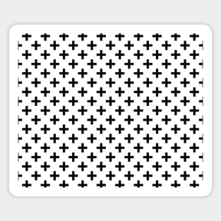 Crosses | Criss Cross | Swiss Cross | Hygge | Scandi | Plus Sign | Black and White | Magnet